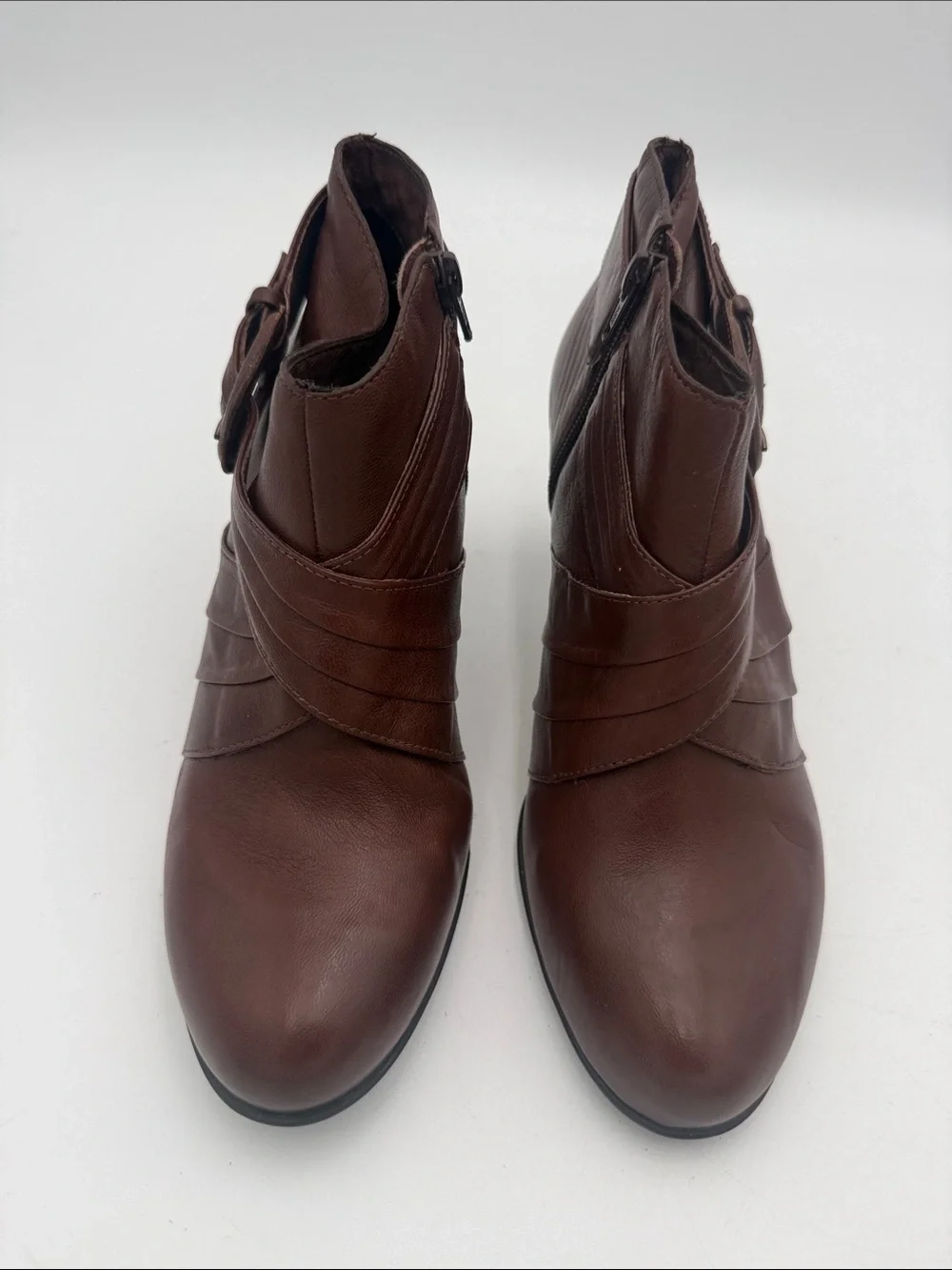 Nurture by Lamaze Women's Brown Ankle Booties 10M fall Y2K casual Buckle Accent